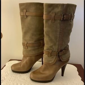 Cole Haan Nike Air Kennedy Heeled Suede Boots 6.5